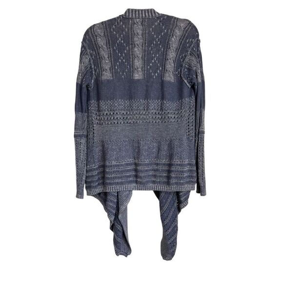 Knox Rose Cardigan Sweater Womens Size S Blue Knit Open Drape Front Long Sleeve - Picture 2 of 9